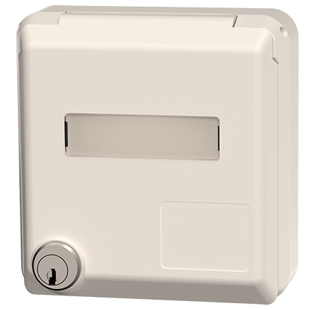 MENNEKES 4172 beépíthető ipari design dugalj 16A 3p (2p+E) 230V IP44 - feliratozható mezővel és kulcsos zárral