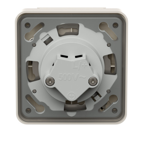 MENNEKES 4172 beépíthető ipari design dugalj 16A 3p (2p+E) 230V IP44 - feliratozható mezővel és kulcsos zárral