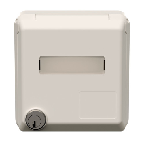 MENNEKES 4172 beépíthető ipari design dugalj 16A 3p (2p+E) 230V IP44 - feliratozható mezővel és kulcsos zárral