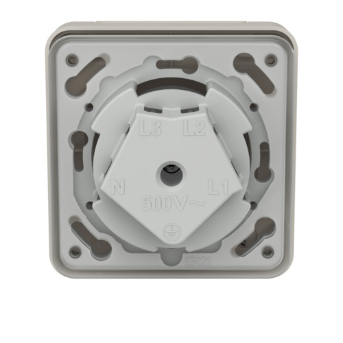 MENNEKES 4175 beépíthető ipari design dugalj 16A 5p (3p+N+E) 400V IP44 - feliratozható mezővel és kulcsos zárral