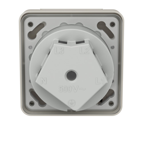 MENNEKES 4180 beépíthető ipari design dugalj 32A 5p (3p+N+E) 400V IP44 - feliratozható mezővel és kulcsos zárral