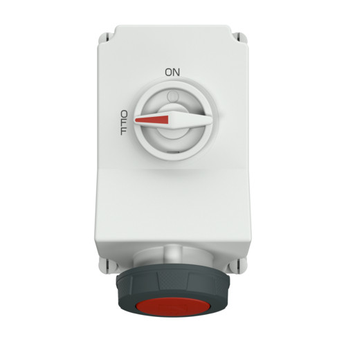 MENNEKES 5113A DUO ipari kapcsolós fali aljzat 63A 5p (3p+N+E) 400V piros IP67