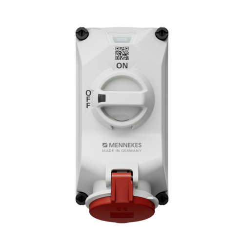 MENNEKES 5613406G DUOi ipari kapcsolós fali aljzat 32A 4p (3p+E) 400V piros IP44