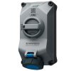 MENNEKES 5812306T DUOi R vegyszerálló ipari kapcsolós fali aljzat 16A 3p (2p+E) 230V kék IP67 / IP69