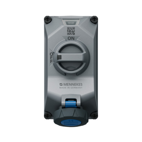 MENNEKES 5812306T DUOi R vegyszerálló ipari kapcsolós fali aljzat 16A 3p (2p+E) 230V kék IP67 / IP69