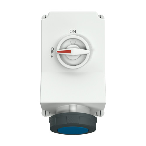 MENNEKES 5911A DUO ipari kapcsolós fali aljzat 63A 3p (2p+E) 230V kék IP67