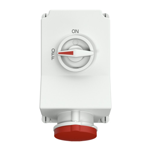 MENNEKES 5956A DUO ipari kapcsolós fali aljzat 63A 4p (3p+E) 400V piros IP44