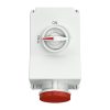 MENNEKES 5959A DUO ipari kapcsolós fali aljzat 63A 5p (3p+N+E) 400V piros IP44