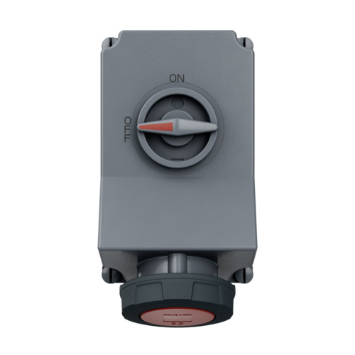 MENNEKES 7290 DUO vegyszerálló ipari kapcsolós fali aljzat 63A 5p (3p+N+E) 400V piros IP67