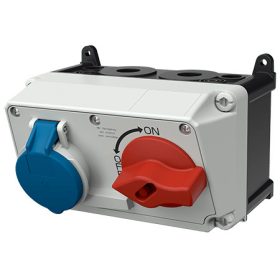   MENNEKES 7612 DUO ipari kapcsolós fali aljzat 32A 3p (2p+E) 230V kék IP44