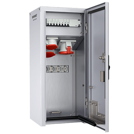 MENNEKES 83698 Rozsdamentes acél falonkívüli ipari dugaszoló kiselosztó tokozat IP43