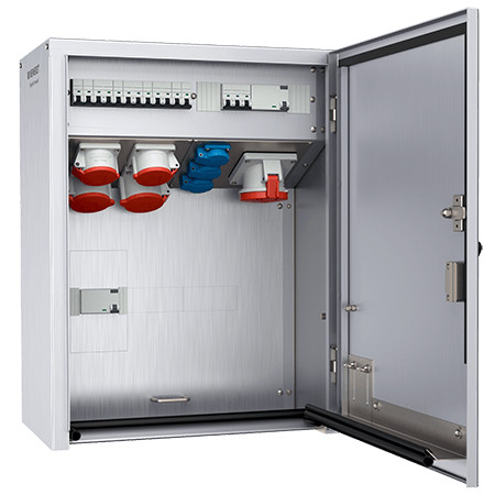 MENNEKES 83705 Rozsdamentes acél falonkívüli ipari dugaszoló kiselosztó tokozat IP43