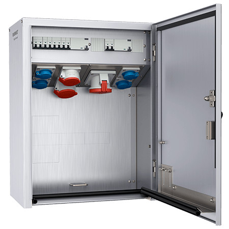 MENNEKES 83706 Rozsdamentes acél falonkívüli ipari dugaszoló kiselosztó tokozat IP43