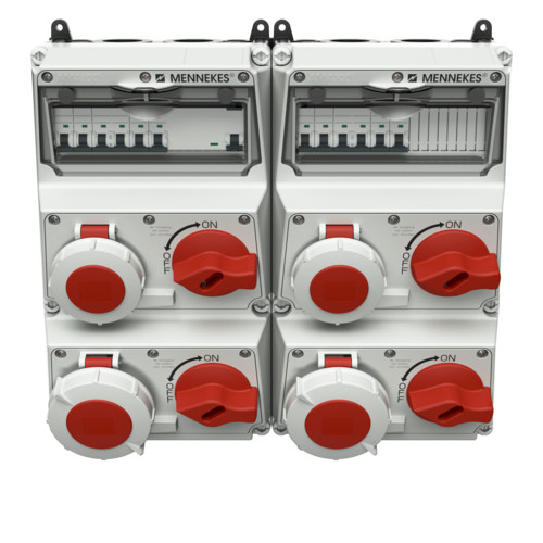 MENNEKES 900005 AMAXX falonkívüli ipari DUO reteszkapcsolt dugaszoló kiselosztó tokozat IP67
