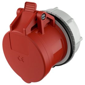   MENNEKES 988 beépíthető ipari aljzat 32A 4p (3p+E) 400V piros IP44 - egyenes, rögzítőgyűrűvel