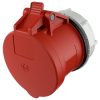 MENNEKES 989 beépíthető ipari aljzat 32A 5p (3p+N+E) 400V piros IP44 - egyenes, rögzítőgyűrűvel