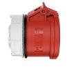 MENNEKES 989 beépíthető ipari aljzat 32A 5p (3p+N+E) 400V piros IP44 - egyenes, rögzítőgyűrűvel