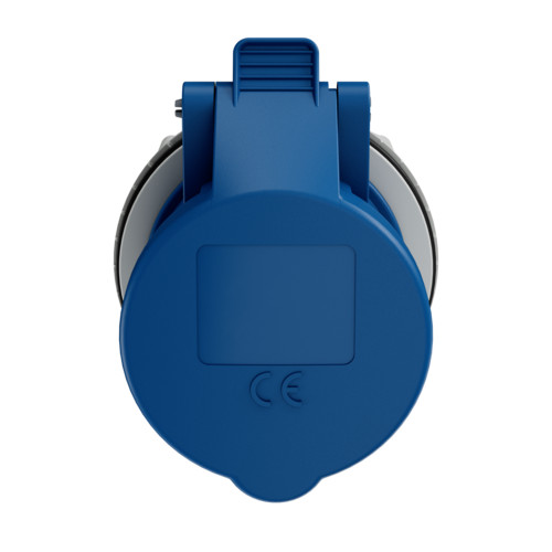 MENNEKES 997 beépíthető ipari aljzat 16A 3p (2p+E) 230V kék IP44 - egyenes, rögzítőgyűrűvel