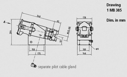 MENNEKES R&S 75222 Falra építhető ipari aljzat 200A 4p 500V 7h IP67