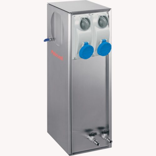 PALAZZOLI 576200 B-SMART rozsdamentes acél kikötői energia- és vízvételező oszlop lámpával - IP56