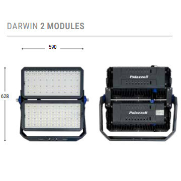 Palazzoli 835214DA DARWIN SOROZATÚ REFLEKTOR 2 MODULOS DALI 800W 4K 50 ASZIMMETRIKUS KESKENY SUGARÚ