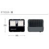 Palazzoli 838036DA X-TIGUA alu fémházas reflektor 36LED 236W 33276 lm szimetrikus optika 81°-os és állítható rögzítőfüllel IP66