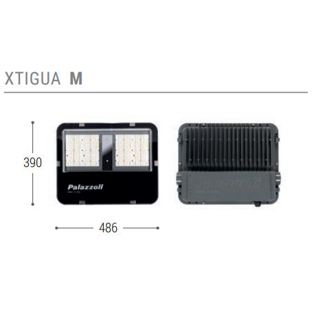 Palazzoli 838036DA X-TIGUA alu fémházas reflektor 36LED 236W 33276 lm szimetrikus optika 81°-os és állítható rögzítőfüllel IP66