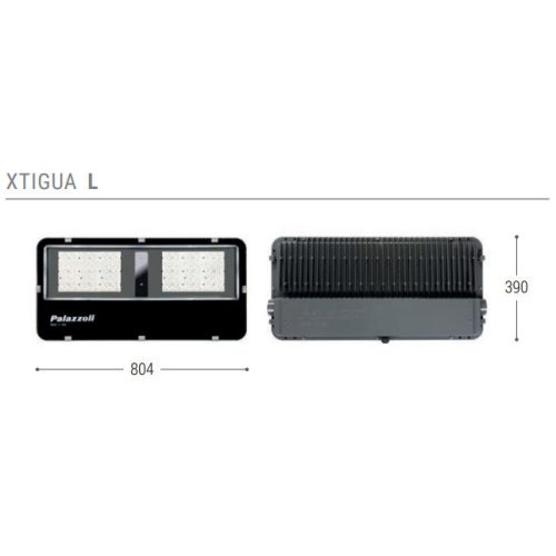 Palazzoli 838060DA X-TIGUA alu fémházas reflektor 60LED 368W 52256 lm szimetrikus optika 81°-os és állítható rögzítőfüllel IP66
