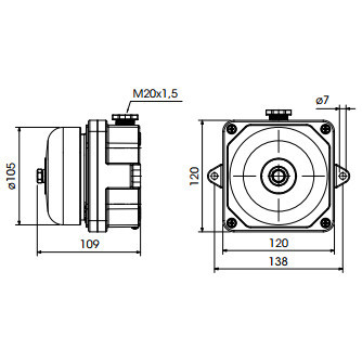 Palazzoli 900263 ALARM alu/acél csengő 110V 101dB IP66