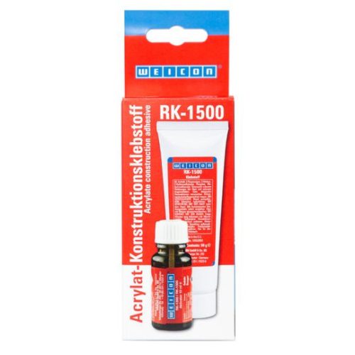 Weicon RK-1500 - 2 komponensű szerkezeti akril ragasztó folyadék+aktivátor készlet - 60g - sárgás átlátszó