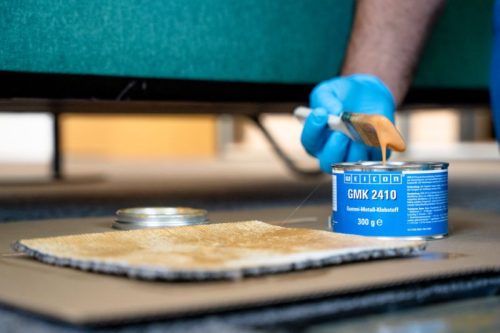 Weicon GMK 2410 nagy szilárdságú, rugalmas és gyorsan kötődő 1-komponensű gumi-fém ragasztó 350g - ecsetes kupakkal