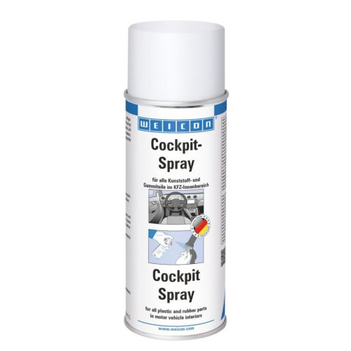 Weicon Cockpit Spray - járműbelső ápoló és vízlepergető anyag műanyag- és gumialkatrészekhez - 400 ml - átlátszó