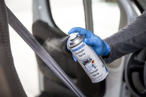 Weicon Cockpit Spray - járműbelső ápoló és vízlepergető anyag műanyag- és gumialkatrészekhez - 400 ml - átlátszó