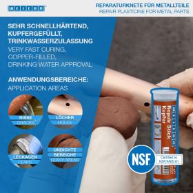   Weicon Repair Stick Copper - VÖRÖSRÉZ töltetű kétkomponensű javítógyurma 57g - extrém gyors kötési idő