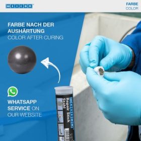   Weicon Repair Stick Steel - ACÉL töltetű kétkomponensű javítógyurma 57g - gyors kötés