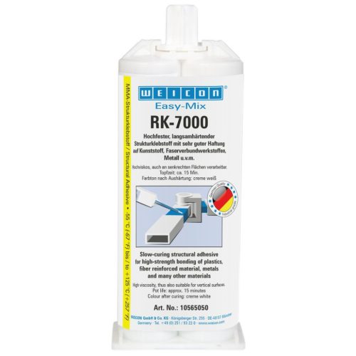 Weicon Easy-Mix RK-7000 - lassan kötő, nagy teherbírású, hézagfeltöltő szerkezeti akril ragasztó - 50 ml - opálos fehér