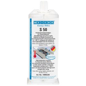   Weicon Easy-Mix S50 - gyorsan kötő, hőálló, jól tapadó, ütésálló, 2k epoxi ragasztó - 50 ml - sárgássan áttetsző