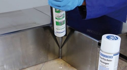 Weicon Flex 310 M® Stainless Steel - MS polimer alapú elasztikus ipari ragasztó rozsdamentes acél szerkezetekhez - acélszürke