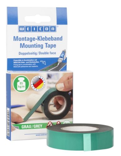 Weicon Mounting Tape - extra erős kétoldalas rögzítőszalag akár PTFE felületre is - 3 méter - szürke