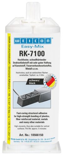 Weicon Easy-Mix RK-7100 - gyorsan kötő, nagyon erős szerkezeti akril ragasztó - 50 ml - fekete
