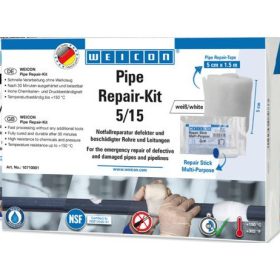   Weicon Pipe-Repair Kit 5/15 - vízre aktiválódó üvegszál erősített önvulkanizáló javítószalag és 2-k gyurma - NSF - fehér