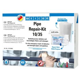   Weicon Pipe-Repair Kit 10/35 - vízre aktiválódó üvegszál erősített önvulkanizáló javítószalag és 2-k gyurma - NSF - fehér
