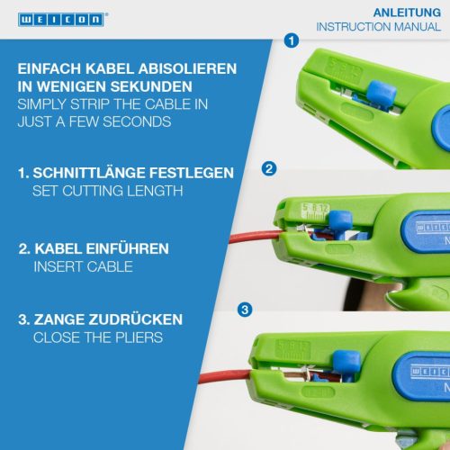 Weicon GREEN LINE No. 5 automata vezetékcsupaszoló szerszám 0,2–6,0 mm² között