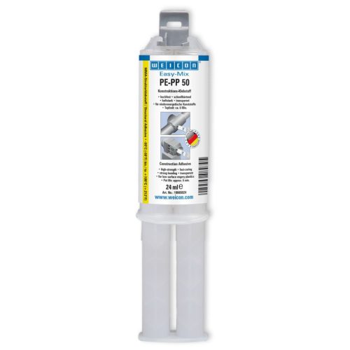 Weicon Easy-Mix PE-PP 50 - gyorsan kötő, PE, PP és TPE műanyagokhoz szerkezeti akril ragasztó - 50 ml - átlátszó