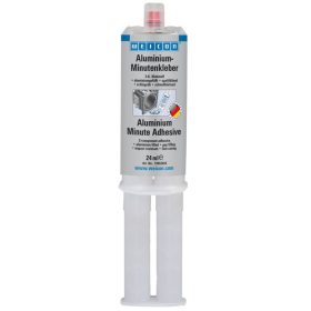   Weicon Aluminium Minute Adhesive - gyorsan kötő, jól tapadó, ütésálló, 2k epoxi alumínium töltetű pillanatragasztó - 24 ml - aluszürke