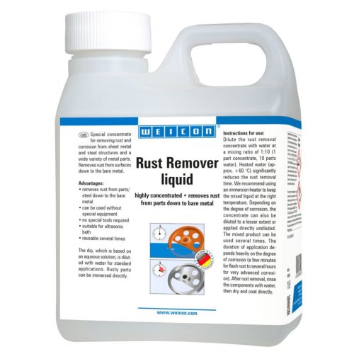 Weicon Rust Remover Liquid - 10:1 vízzel hígítható rozsdaeltávolító koncentrátum - 1 liter - sárgás