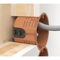 Doboz és kivezető tömörfa falazatokba