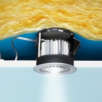 LED lámpa dobozok és távtartó üreges mennyezetekbe és hőszigetelésbe