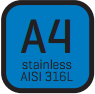 Felületkezelés: AISI316L rozsdamentes acél